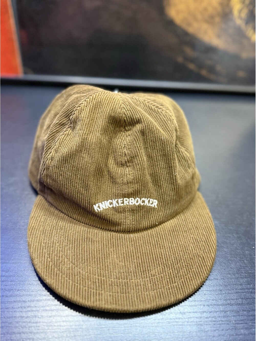 Knickerbocker Brown Corduroy 6 Panel Baseball Cap Adjustable